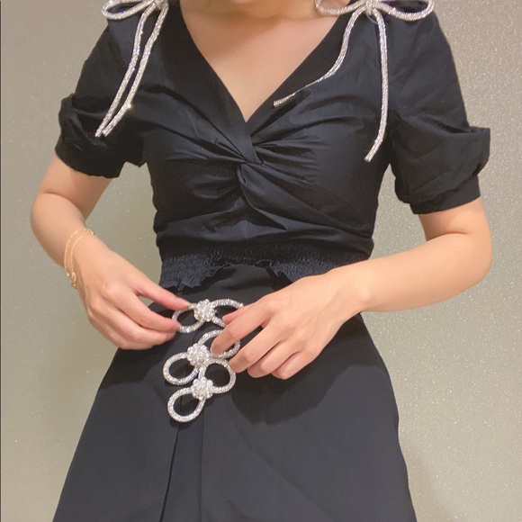 Bright diamond crop top with bows - Picture 3 of 3